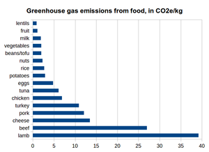 Datos: Grupo de Trabajo Ambiental, "guía para el consumo de carne con el cambio climático y la salud", 2011