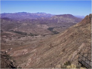 Bavispe River, the major tributary of the Yaqui River, snakes through the narrow canyons of eastern Sonora