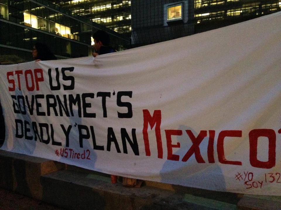Liderado por Latinos, ciudades estadounidenses protestan contra Plan México y apoyan a Ayotzinapa