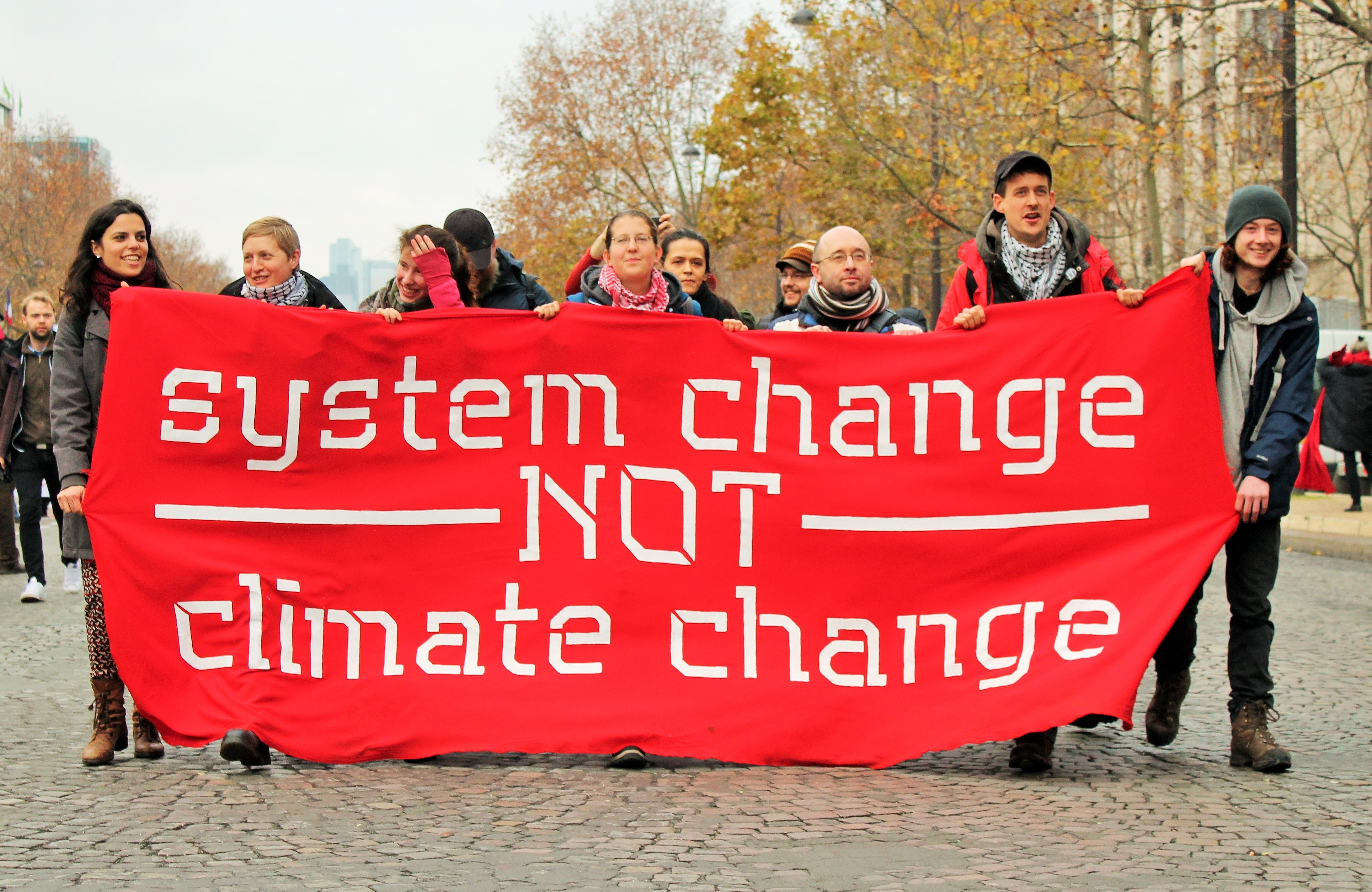 Protesters Red-Line Climate Change at Close of Paris Talks