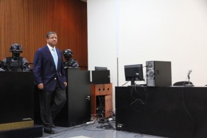 Flores arrives in court in San Salvador 