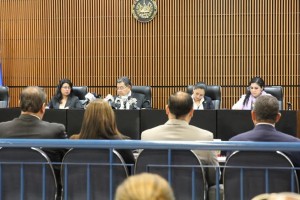 Judge Miguel Ángel García Argúello during the reading of the ruling 