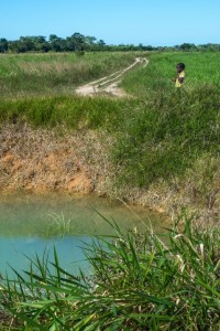 Crater in the airstrip 